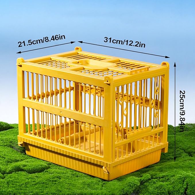 Bird Carrier Travel Cage - Birds Transport Cage with Standing Perch - Multifunctional Parrot Carrier,for Parrot Parakeet Cockatiel Conure Finch Lovebird Cockatoo Travel Indoor Outdoor Walking