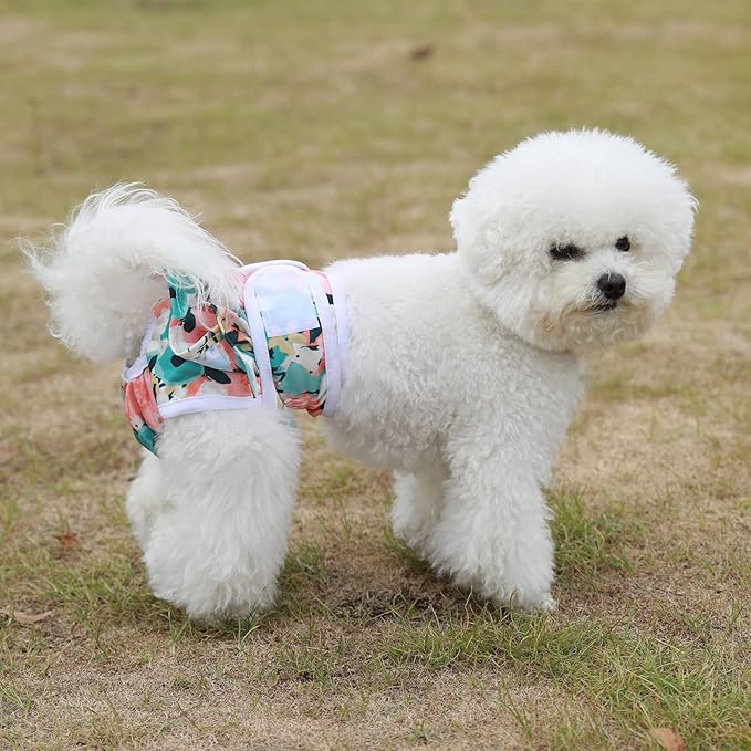 Washable Dog Diapers Female 3 Pack Reusable Premium Highly Absorbent Doggie Diaper, Flexible Puppy Diaper, Durable Leak-Proof Dog Diapers for Period Heat Incontinence Potty Training, S