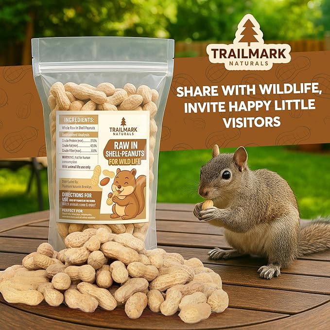 25 LB - Raw Peanuts For Squirrels, Raw In Shell Peanuts For Birds and Wildlife- Squirrel Food, Wild Bird Seed - Grown in The USA
