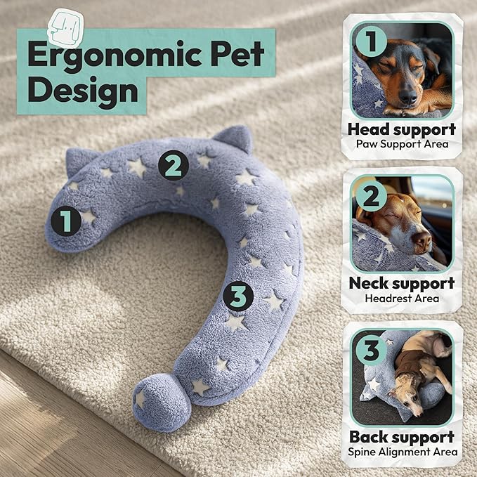 Dog Calming Pillow, Glow in The Dark Dog Put Head on, Soft Question Mark Pillows for Dogs, Kids, Adults, Washable Dog Bed Pillow, Cozy Dog Body Pillow (M Blue)