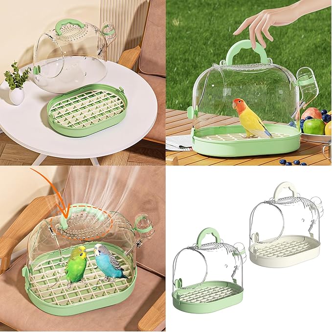 Portable Clear Bird Parrots Transport Cage Window Ventilated Carriers Bag Breathable Bird Travel Bag for Large Birds