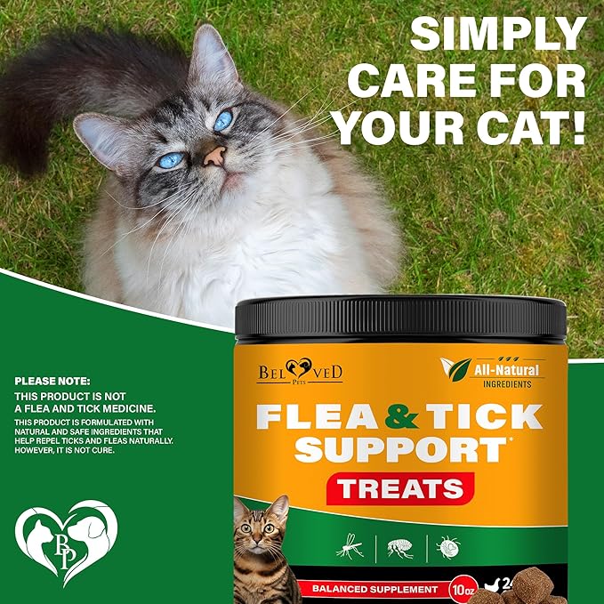 Flea and Tick Prevention Chewable Pills for Dogs and Cats - Revolution Oral Flea Treatment for Pets - Pest Control & Natural Defense - Chewables Small Tablets Made in USA (Chicken (for Cats))