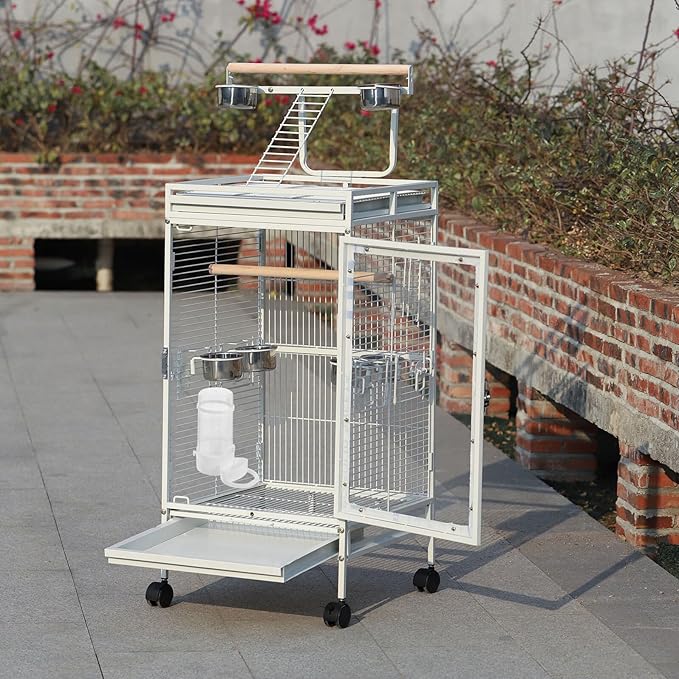 2pcs Automatic Bird Waterer and Feeder for Cage Food Dispenser Containers with Hanging Hooks Suitable for Cockatiel and Small Birds Feeding Watering Supplies