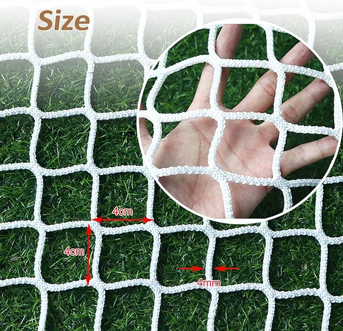 Safety Rope Net Kids Pet Stair Balcony Protection Net Baseball Softball Backstop Nets Outdoor Knotless Sports Netting(Size:3M×9M(9.8FT×29.5FT),Color:White)
