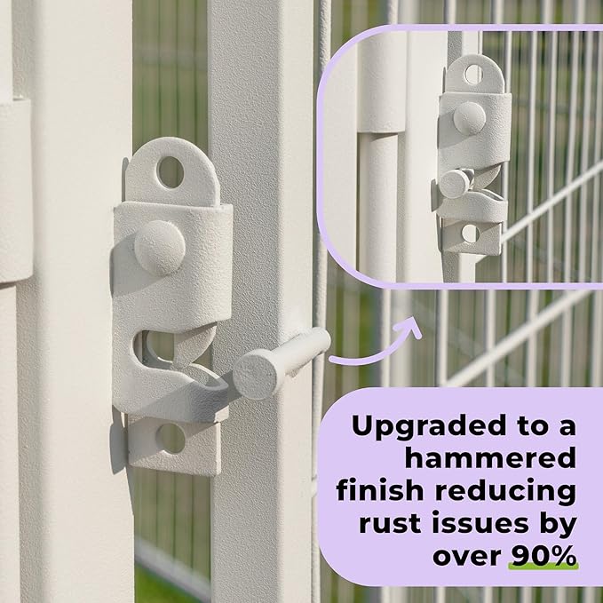 SunsGrove Indoor Dog Playpen with Wider Door, 50 inch 2 Panels Non Slip Dog Pen Indoor, Anti Rust Dog Fence, Free and Safe Play, White
