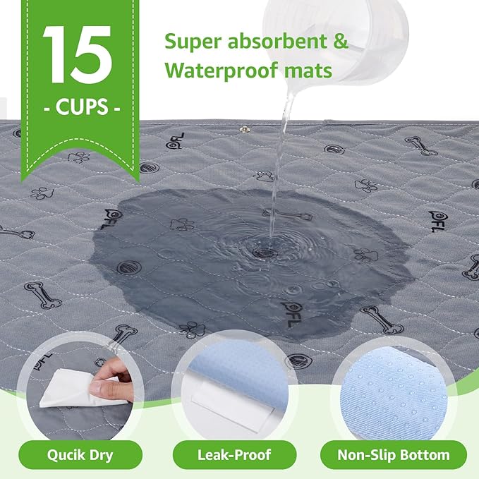 Dog Grass Mat with Pee Pad, Artificial Indoor Turf Grass Potty Training Pads for Dogs Tray Doggies Washable Reusable Puppy Pads Leakproof Pee on Outdoor Patio Balcony Apartment(24.5x39'')