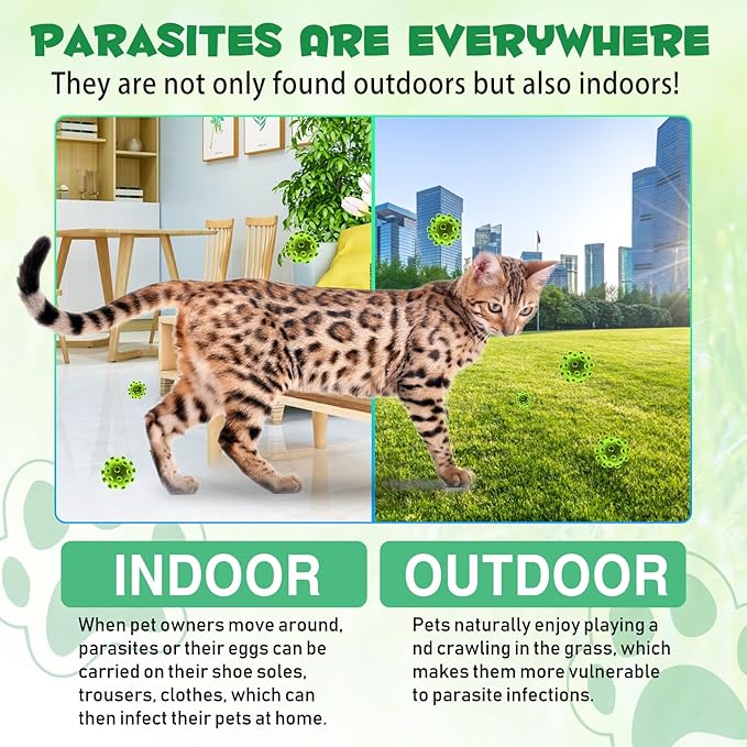 Specifically Formulated for Cats,Naturally Sourced Ingredients,Cats Natural Broad Spectrum Treatment with Probiotics,Gut Health,Digestive Support for All Cat All Ages and Breeds