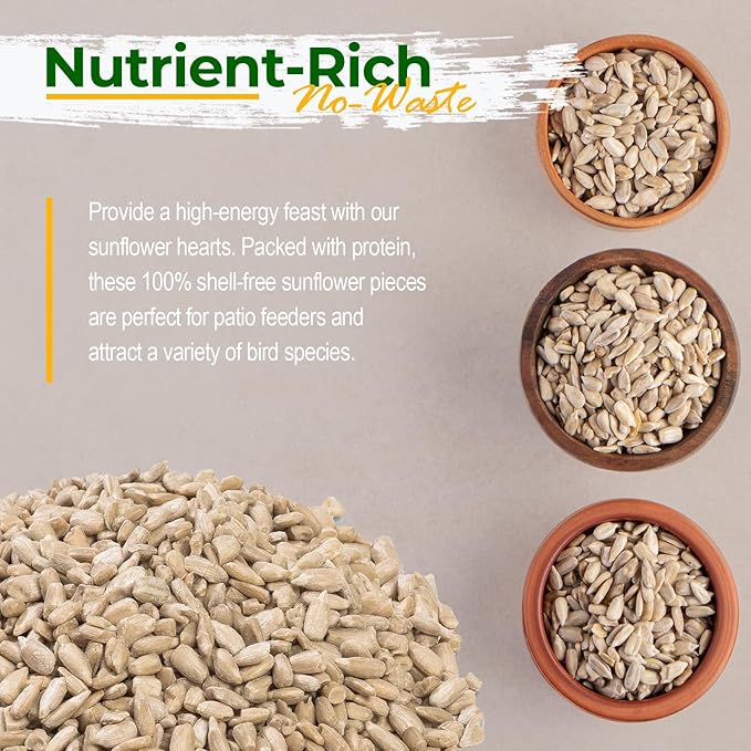 Old Potters Wildlife Sunflower Hearts & Chips for Bird Feeding and Wildlife Bird attracting, Non-GMO and USA Grown, 25 lbs