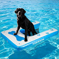 Inflatable Dog Boat Ramp 48"x32", Upgraded Pool Ramp for Dogs, Supports Up to 180 lbs, Stable & Durable Non-Slip Surface, Ideal for Pools, Lakes & Beaches