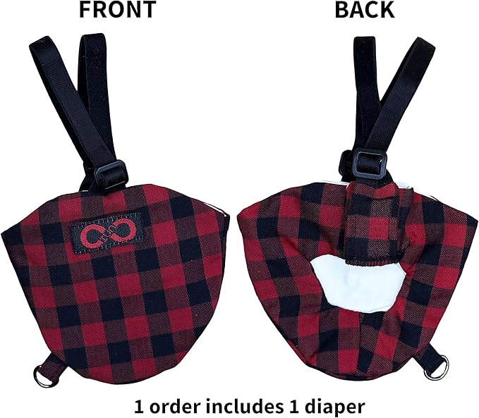 Bird Diapers Chicken Diaper Duck Diaperalls for Hens, Roosters, Ducks, Ducklings, Birds, Cockatiel, Dove - Reusable, Adjustable by Uni Infinity (Buffalo Plaid, Bird Small, 1, Count)