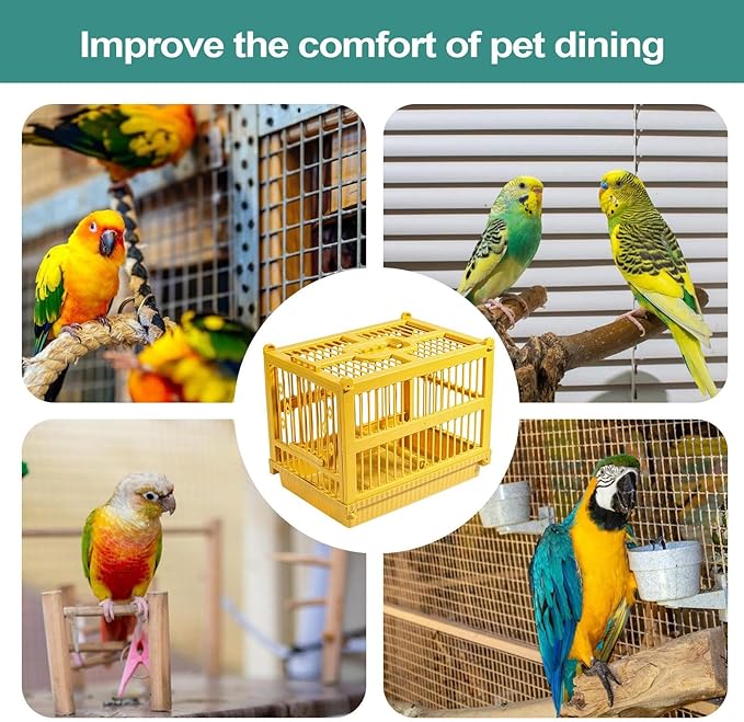 Parrot Travel Cage - Lightweight Small Bird Carrier, Includes Standing Perch, Secure Conure Transport Box, Easy-Clean Indoor Home Crate, Short-Term Vet Visit Unit | for Cockatiel Finch Lovebird
