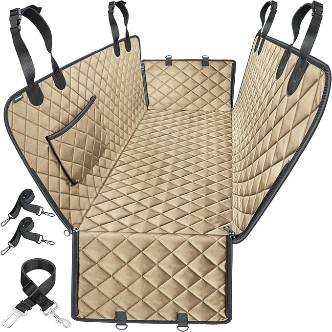 URPOWER Dog Car Seat Cover for Pets 100% Waterproof Seat Cover Hammock 600D Heavy Duty Scratch Proof Nonslip Durable Soft Back Seat Covers for Full Size Trucks