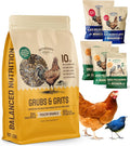 Hatortempt Chicken Feed Supplement - Non-GMO - Protein-Rich Mealworms, Black Soldier Fly Larvae & Oyster Shell - Calcium Grit Treats for Chickens - Egg Layer Feed Supplement (10 lb)