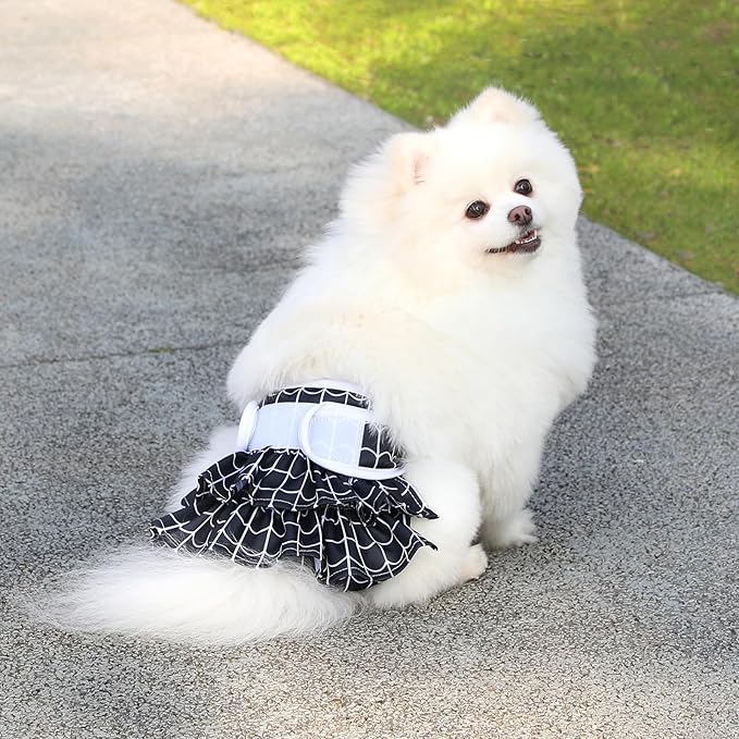 Reusable Dog Diapers Female 3 Pack Doggie Diapers for Period Heat Incontinence Puppy Training (Large, Animal Print)