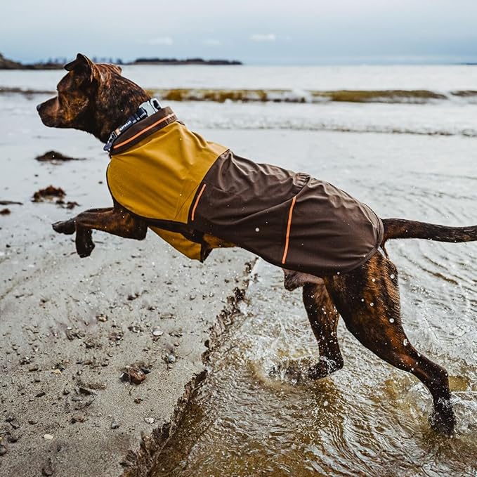 Ruffwear, Sun Shower Dog Raincoat, All-Weather Jacket, Waterproof, Windproof & Lightweight, Earth Brown, X-Large
