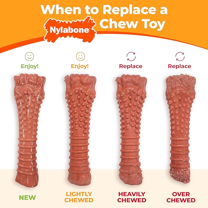 Nylabone Textured Knuckle Bone Power Chew Toy for Dogs, Durable & Tough Dog Toys for Aggressive Chewers, Chicken Flavor, X-Large - 50+ lbs, 1 Count