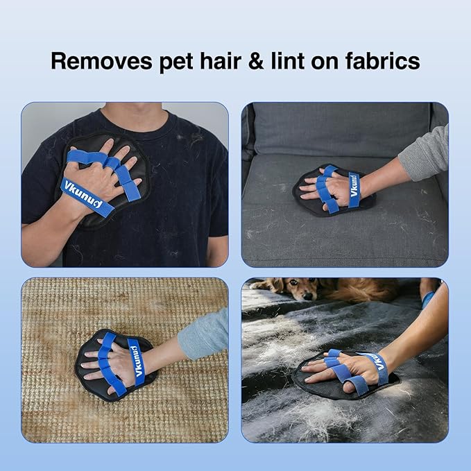 Pet Hair Removal Glove for Dogs & Cats, Electrostatic Pet Hair Remover Glove for Couch, Clothes, Carpet, and Car Seats, Reusable Magic Brush Pet Hair