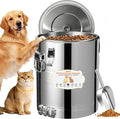 35lb Stainless Steel Dog Food Storage Container, Large Capacity Metal Pet Food Storage Container with Scoop, Airtight Dog & Cat Food Treat Bin for Dry Food Keep Fresh for Multi-Pet Households