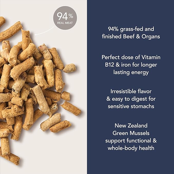 K9 Natural Beef Freeze Dried Dog Food, High-Meat Natural Complete Meal or Meal Toppers for Dogs, Grass-Fed Beef from New Zealand, Grain-Free, GMO-Free, Complete & Balanced Nutrition, 4lb