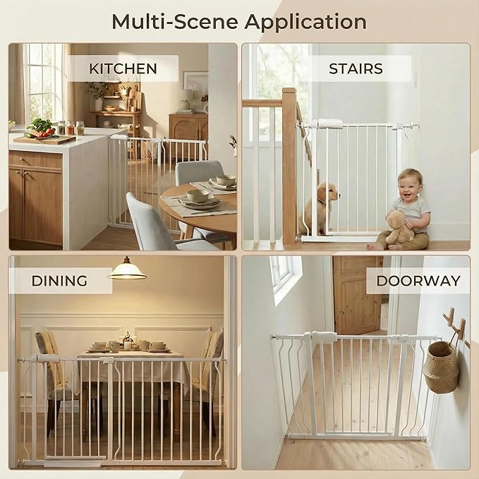 Extra Wide 67-71.5 Inch Baby Gates for Stairs, Doorways - No Drilling, Pressure Mounted Pet Gates for Kids and Dogs