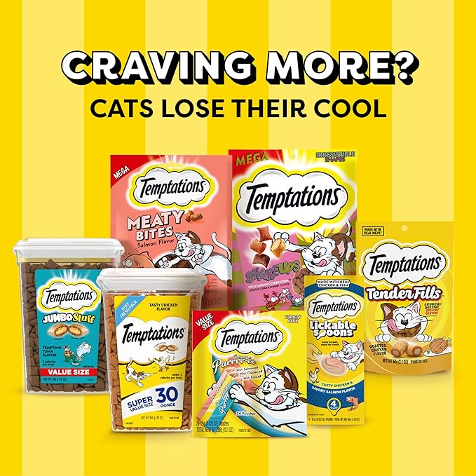 Temptations Cat Treats, Classic Crunchy and Soft Cat Treats, Creamy Dairy Flavor, 16 oz. Tub