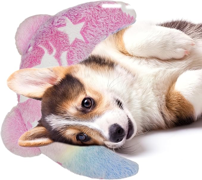 Pet Calming Pillow for Dogs, Soft U-Shaped Pillow Glow in The Dark, Joint Relief, Sleep Comfortably,Suit for Small, Medium, Large Dogs, Fluffy Pet Neck Pillow (S-Light Pink)