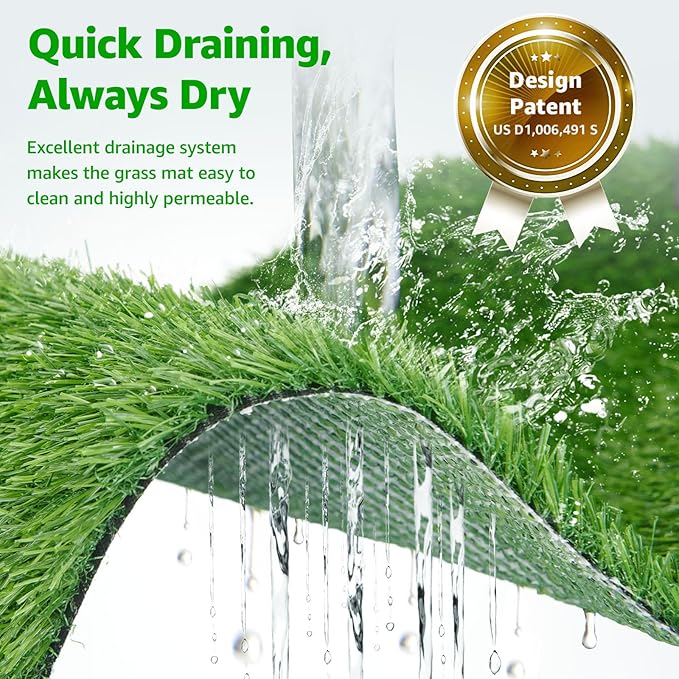 Portable Dog Grass Pad with Tray 20''x30'': Dog Litter Box with Artificial Grass Patch Bathroom Mat & Washable Pee Pad for Puppy Potty Training, Pet Loo Indoor Outdoor Use for Patio Balcony Apartment