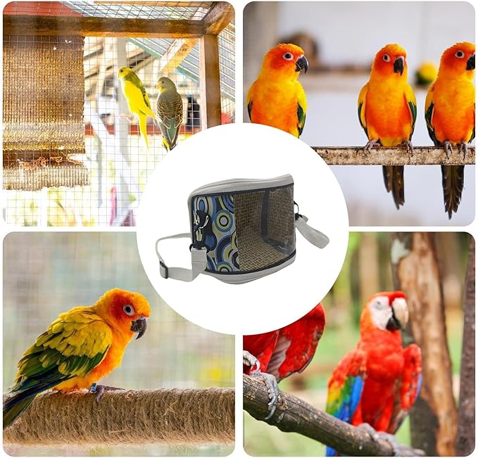 Lovebirds Carrying Bag - Clear Window Pouch, Parrot Travel Tote, Trainer Volunteer Gear, Animal Lover Accessory | Lightweight Lovebirds Carrying Bag with Transparent Window for Outdoor Short Trips