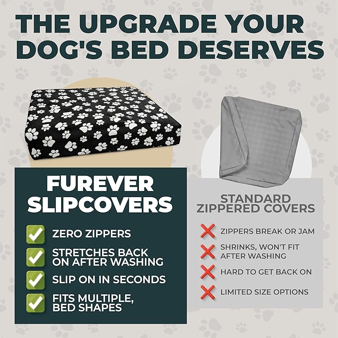 DUKE&LEFTY Furever Pet Dog Bed Slipcover-Stretch Soft Petbed Cover-Universal-Easy to Remove (Zipper Free)-Princess/Small