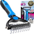 Pat Your Pet Deshedding Dog Brush For Shedding – Cat Brushes For Indoor Cats, Double-Sided Cat Brush Deshedding & Grooming Tool For Long Haired And Short Haired Dogs, Skin-Friendly