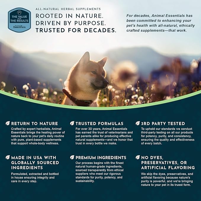 Animal Essentials Tinkle Tonic - Dog & Cat Urinary Tract Support, Kidney Supplement, Supports Urinary Tract, Bladder Health for Pets, with Marshmallow - 2 fl oz
