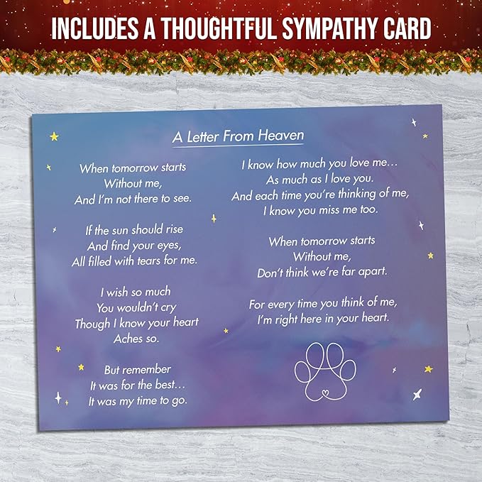 Capti Rainbow Bridge Cat Memorial Gifts - I'll Meet You at The Rainbow Bridge - Pet Loss Gifts, Bereavement, Sympathy Keepsake Cat Mom Gifts for Loss of Pet