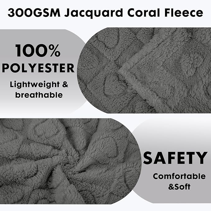 gogobunny Cozy Fleece Throw Blanket for Couch, 50x60 Inch Large Soft Blanket for Adults & Pets, 2-in-1 Machine Washable Lightweight Blanket for Bed, Travel, All Season Comfort (Anthracite, 50x60)