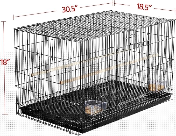 Topeakmart Pet Products Stackable Rectangle Flight Bird Cages for Small Birds Parrots Parakeets Cockatiels Conures Budgies Lovebirds Canaries Finches w/Slide-Out Tray