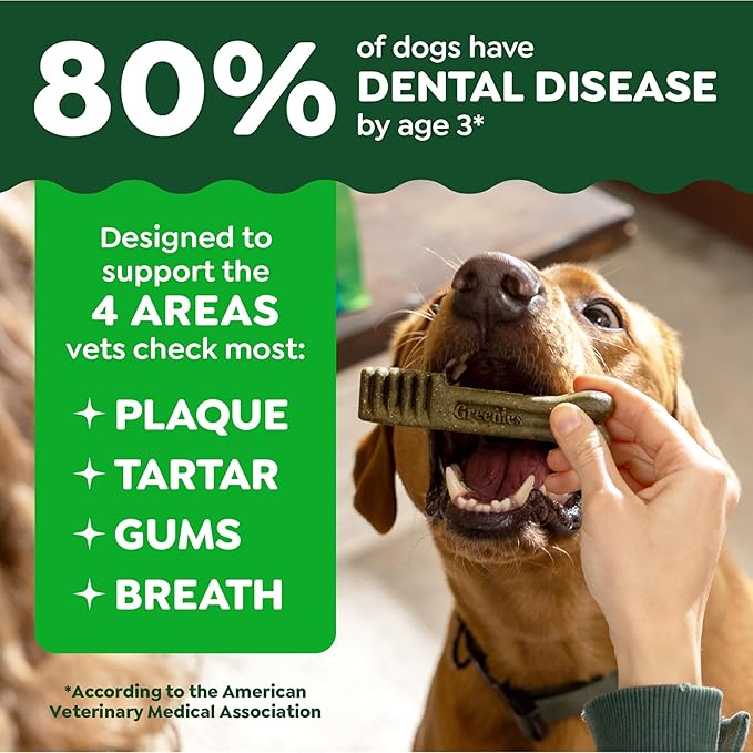 Greenies Veterinarian-Recommended Adult Natural Dental Dog Treats Teenie Size, Original Flavor, (4) 65 ct Packs (260 Treats)