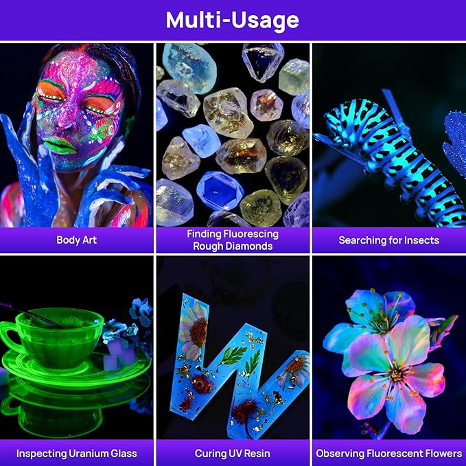 2 Pack UV Flashlight Black Light, Consciot 51 LED 395nm Ultraviolet Blacklight, Pet Urine Detector for Dog/Cat Urine, Dry Stains, Bed Bug, Resin Curing, Matching with Pet Odor Eliminator