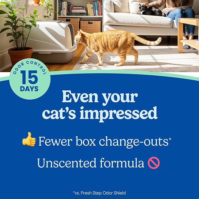 Fresh Step Ever Fresh Advanced Multi Cat Clumping Litter, Unscented, 16 lb Each, Pack of 2 (Package May Vary)