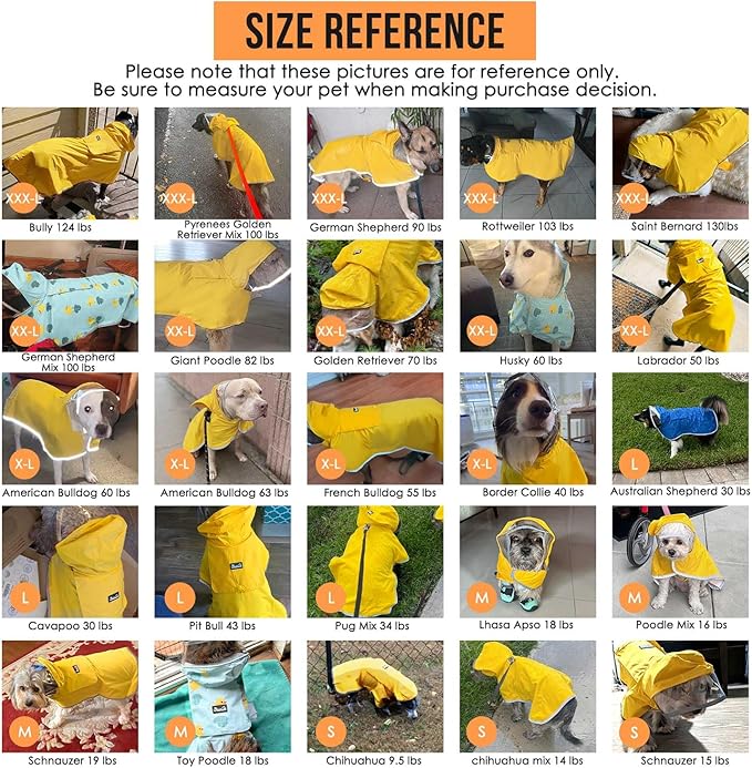 Lukovee Dog Raincoat, Adjustable Dog Rain Jacket with Clear Hooded Double Layer for Large Medium Small Dogs Puppies, Waterproof Rain Coat Poncho with Reflective Storage Pocket & Rim (Y,XXXL)