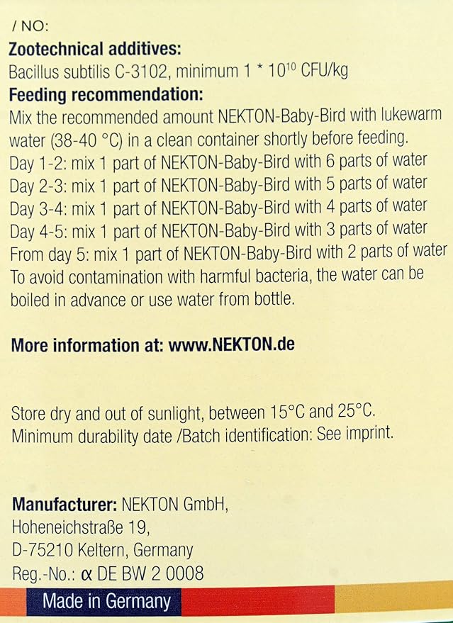 Nekton-Baby-Bird Handfeeding Formula For Birds 500g (17.6oz)