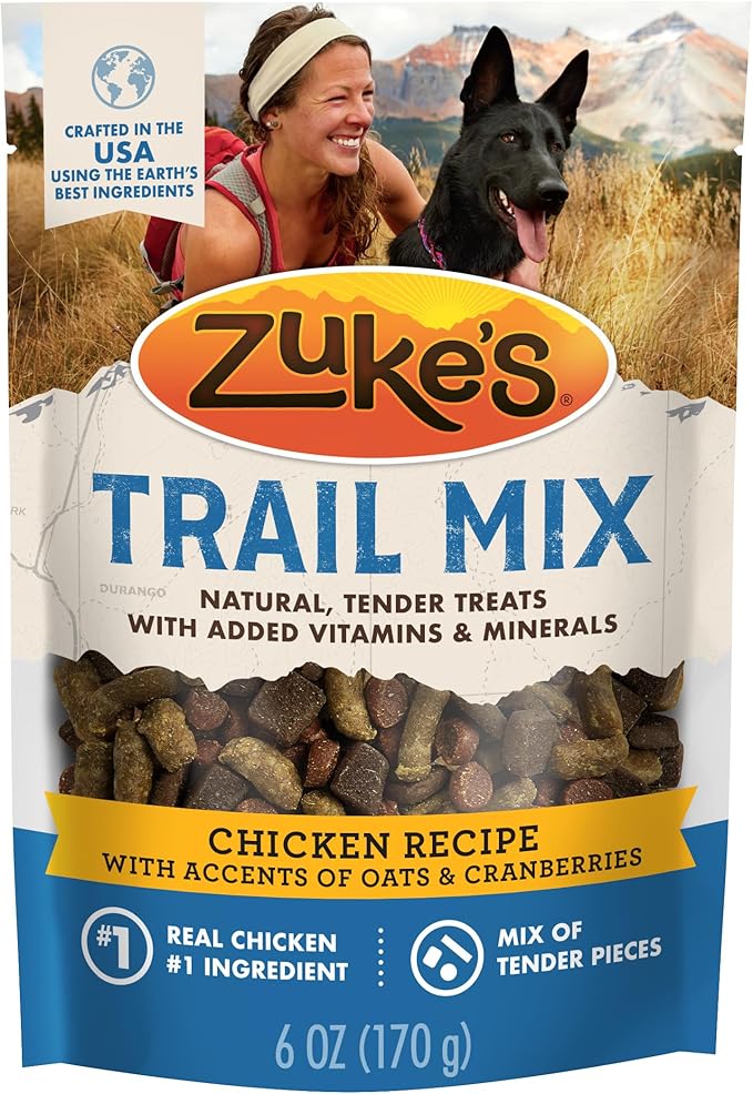 Zuke’s Trail Mix Pet Treats For Dogs of All Sizes, Soft Dog Treats With Real Chicken Recipe - 6 oz. Pouch