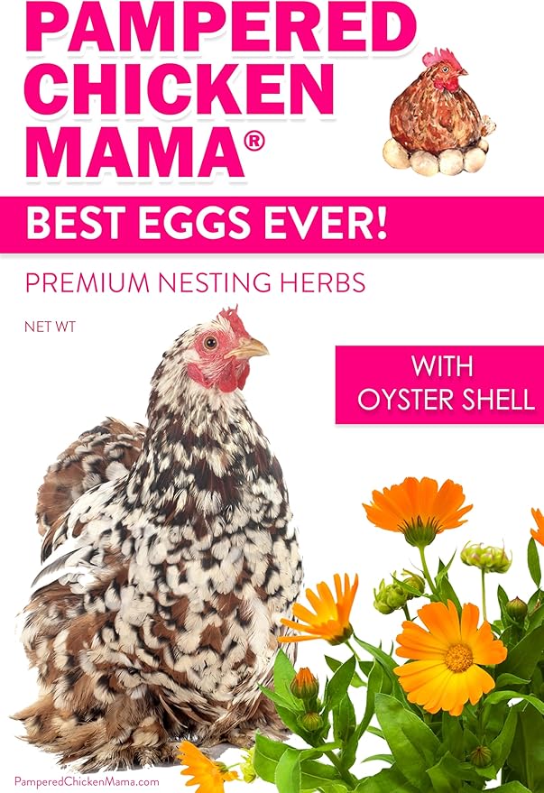 Pampered Chicken Mama Best Eggs Ever! Nesting Herbs for Chickens (8 Pounds Total) for Chicken Nesting Boxes Calcium Supplement for Chickens | Chicken Feed Supplies, Hen Treats for Coops (8 Bags)