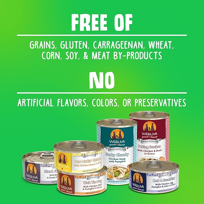 Weruva Classic Dog Food, Wok The Dog with Chicken, Beef & Pumpkin in Gravy, 5.5oz Can (Pack of 24), Brown