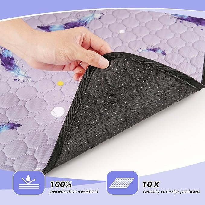 Washable Pee Pads for Dogs, 1 Pack Reusable Puppy Pads, Super Absorbent & Leakproof Dog Pads, Anti-Slip Dog Pee Pads for Puppy Training & Incontinence, Leaf Pattern 65"x48"