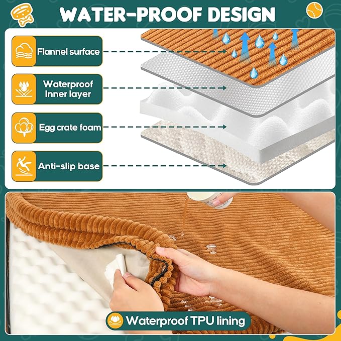 Dog Car Bed, Non-Slip Backseat Extender Pet Mat, Removable Washable Dog Bed for SUVs, Sedans & Trucks, Anti-Slip Travel Bed for Dogs, Easy Clean & Scratch-Proof & Comfort (M, No Backseat Extender)