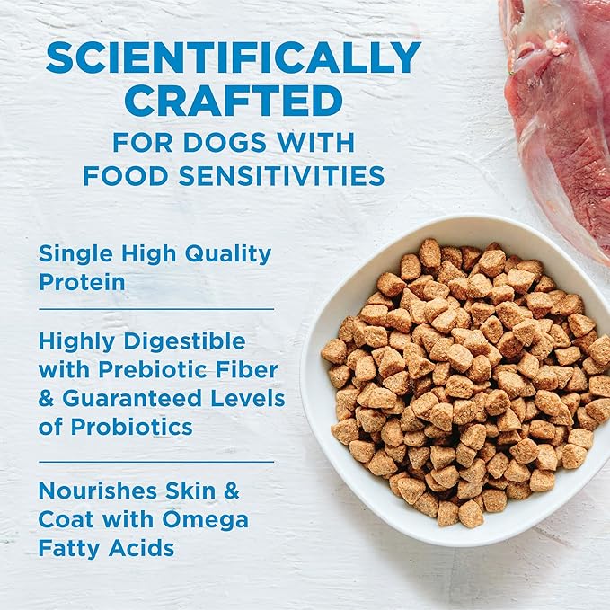 Wellness Simple Limited Ingredient Adult Dry Dog Food, Grain Free Kibble, Sensitive Stomach, Skin & Coat Support, Natural, Chicken Free, Salmon and Potato Recipe, 24 lb Bag