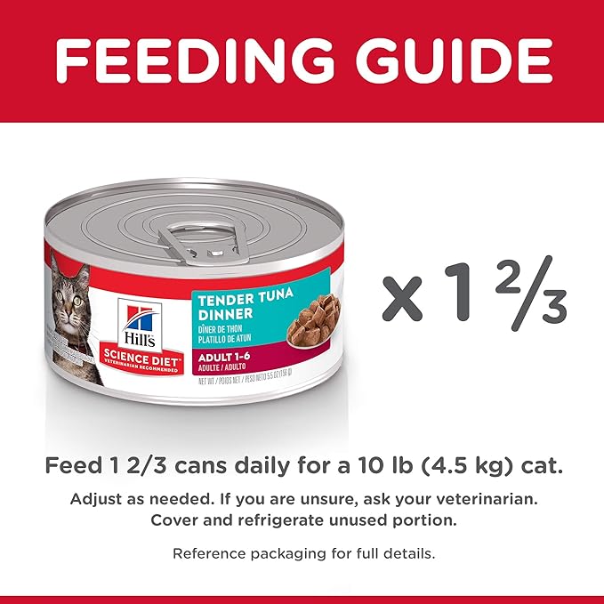 Hill's Science Diet Adult 1-6, Adult 1-6 Premium Nutrition, Wet Cat Food, Tuna Stew, 5.5 oz Can, Case of 24