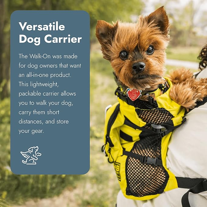 K9 Sport Sack Walk-On - Small, Anthracite Black - Ideal for Dogs with 13-16” Back Length - Lightweight, Packable, Backpack-Style Carrier - Includes Compatible Harness & Storage Bag
