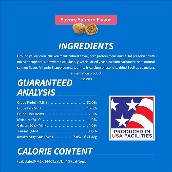 Purina DentaLife Made in USA Facilities Cat Dental Treats, Savory Salmon Flavor - (Pack of 10) 1.8 oz. Pouches
