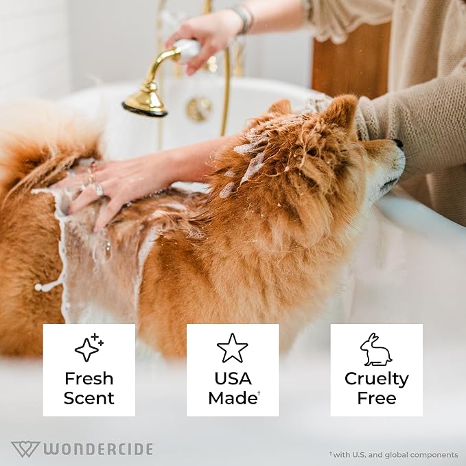 Wondercide - Flea & Tick Shampoo for Dogs and Cats - Flea and Tick Killer Treatment with Natural Essential Oils - for Pets Over 4 Months - Powered by Plants - 128 Fl oz