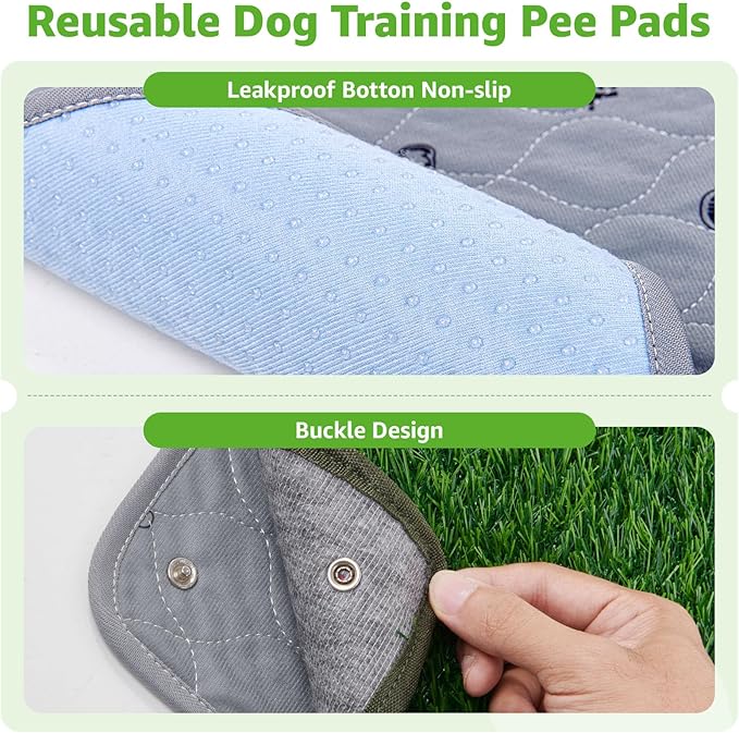 Dog Grass Mat with Pee Pad, Artificial Indoor Turf Grass Potty Training Pads for Dogs Tray Doggies Washable Reusable Puppy Pads Leakproof Pee on Outdoor Patio Balcony Apartment(24.5x39'')